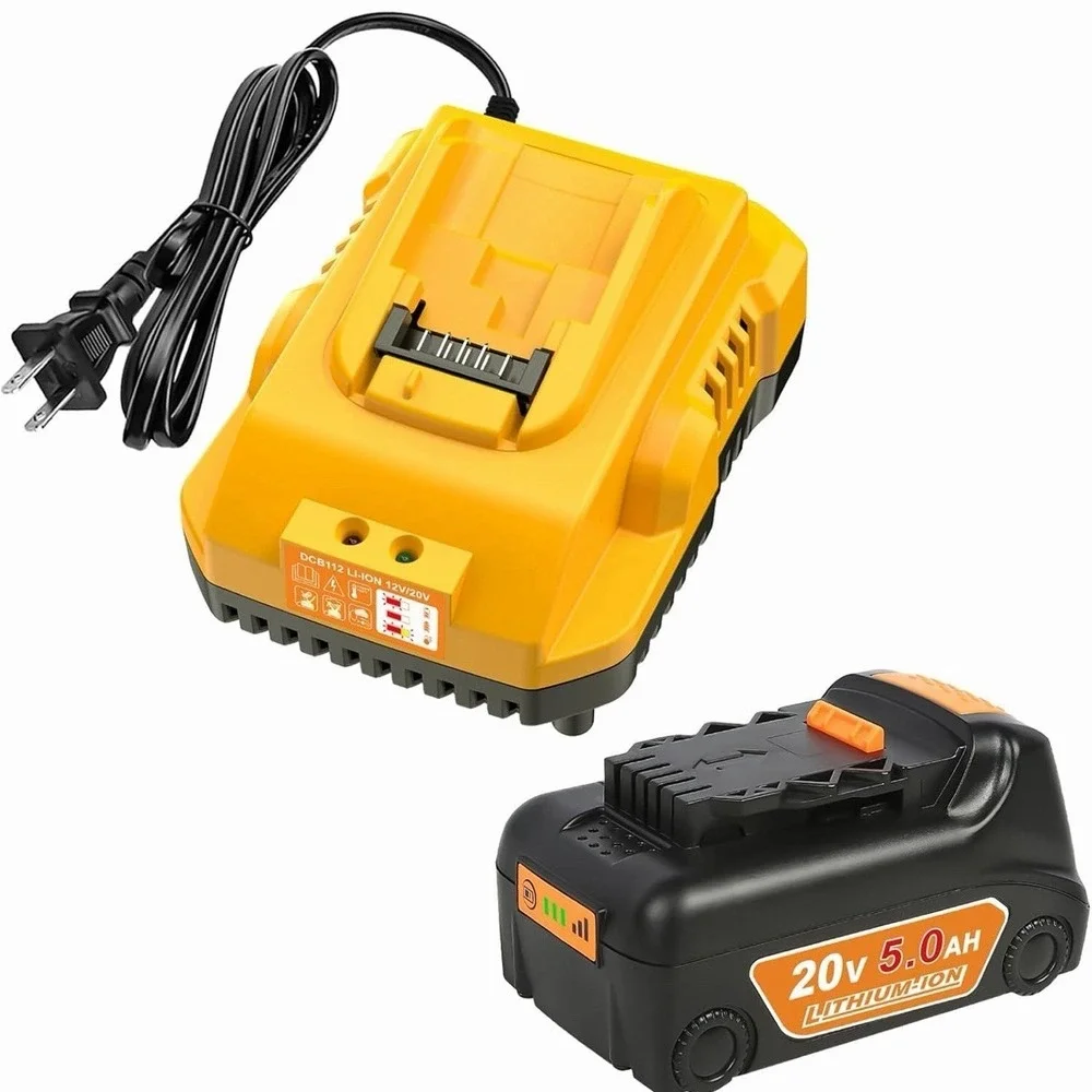 20v Max Battery Replacement for Dewalt Battery 5.0Ah & DCB112‎ Battery Charger